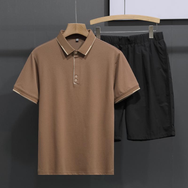 Mens Casual Solid Color Short Sleeve Polo Shirt