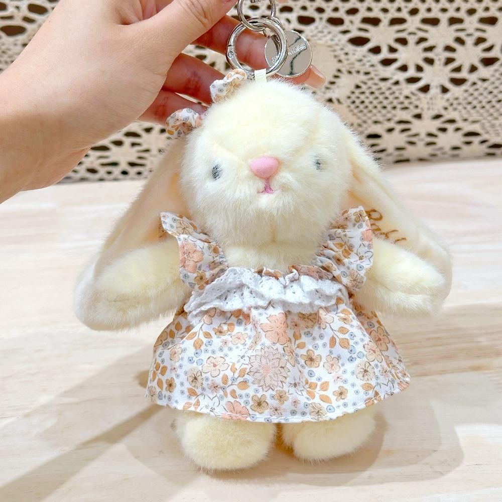 

Collection Flower Bowknot Plush Rabbit Keychain Bow Rabbit Plush Toy Keychain Backpack Decoration Style C