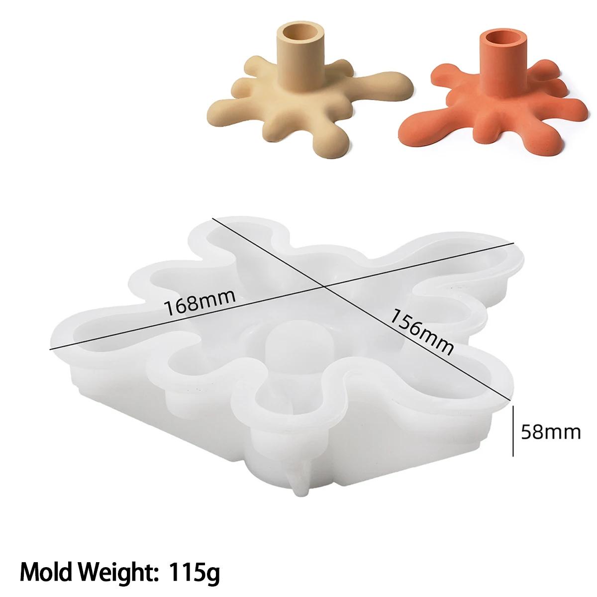 

Creative Flowing Water Drops Candle Holder Silicone Mold Crystal Gypsum Resin Molds DIY Water Flow Candlestick Mould Home Decor