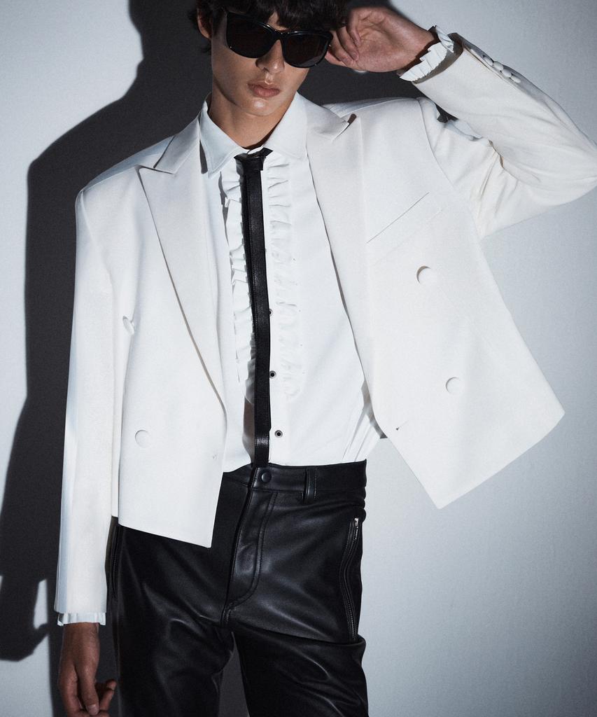 Untage Wool Tuxedo Crop Jacket[White(Unisex)]_Uth-Fb10