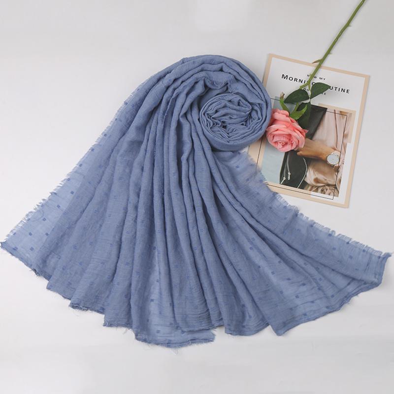 Solid Cotton Scarf Muslim Women Hijab Cotton Black Shawl Long Soft Breathable Scarves Head Wraps Foulard Bandana Turban Ramadan