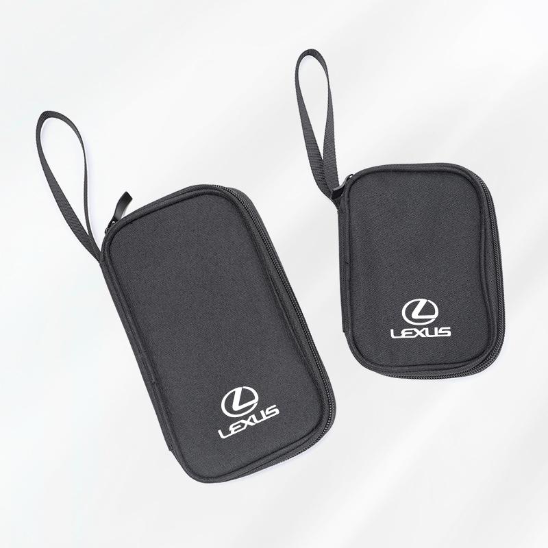 Car Emblem Portable Handbag Organizer Bag For Lexus Fsport RX330 IS250 Ct200h GX Car Interior Accessories Storage Bag Keychain