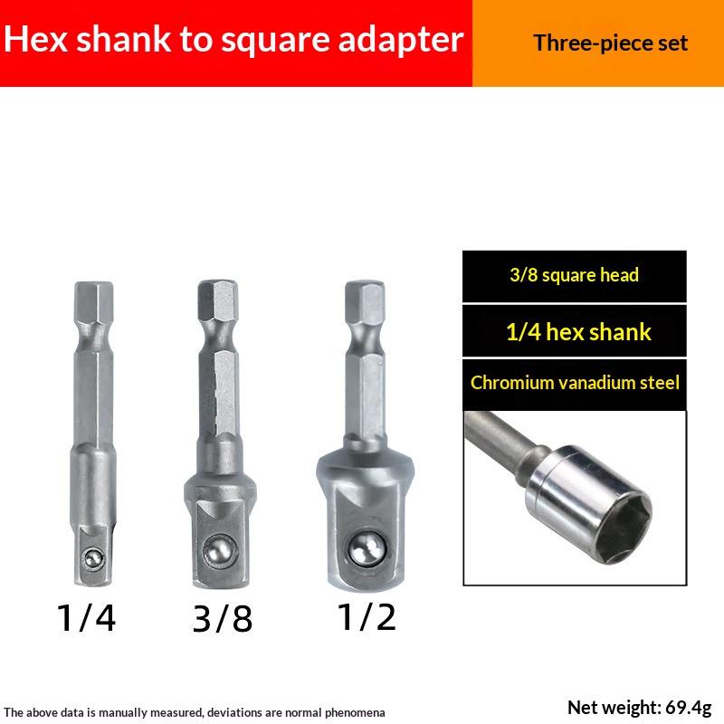 1/3Pcs Power Tools Chrome Vanadium Steel Socket Adapter Seth EX Shank To 1/4 "3/8" 1/2 "Extension Drill Bits Hex Bit Set