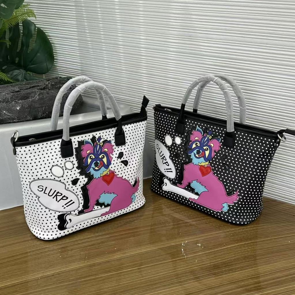 Niche Design Bag Women'S Polka Dot Printing Handbag Creative Puppy Bag Messenger Bag