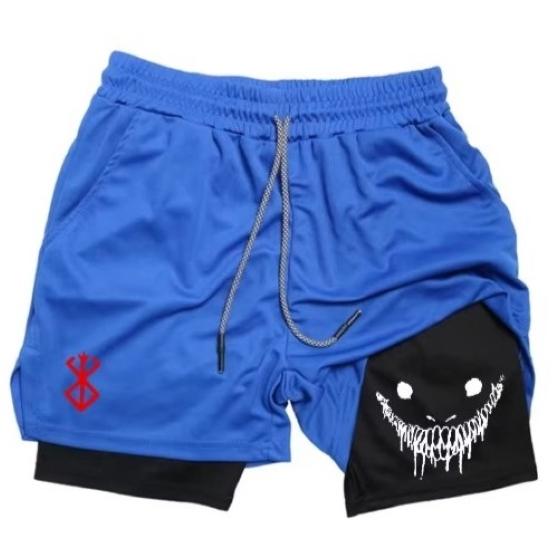 Berserk Muay Thai Kickboxning UFC MMA Mixed Martial Arts Shorts Anime Män Kvinnor Unisex Dubbelt Lager Snabbtorkande Andningsbara Sport Gym Fitness Träning