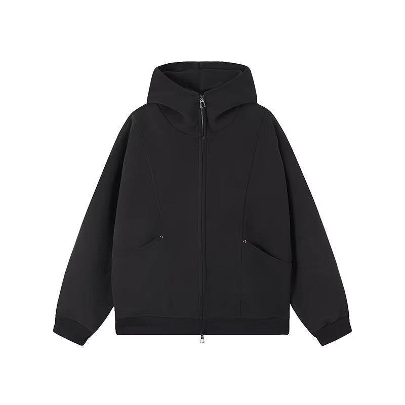 2025 New Sweatshirt Hong Kong Style Loose Simple Hooded Sweatshirt Cardigan Unisex Trendy Stylish Versatile