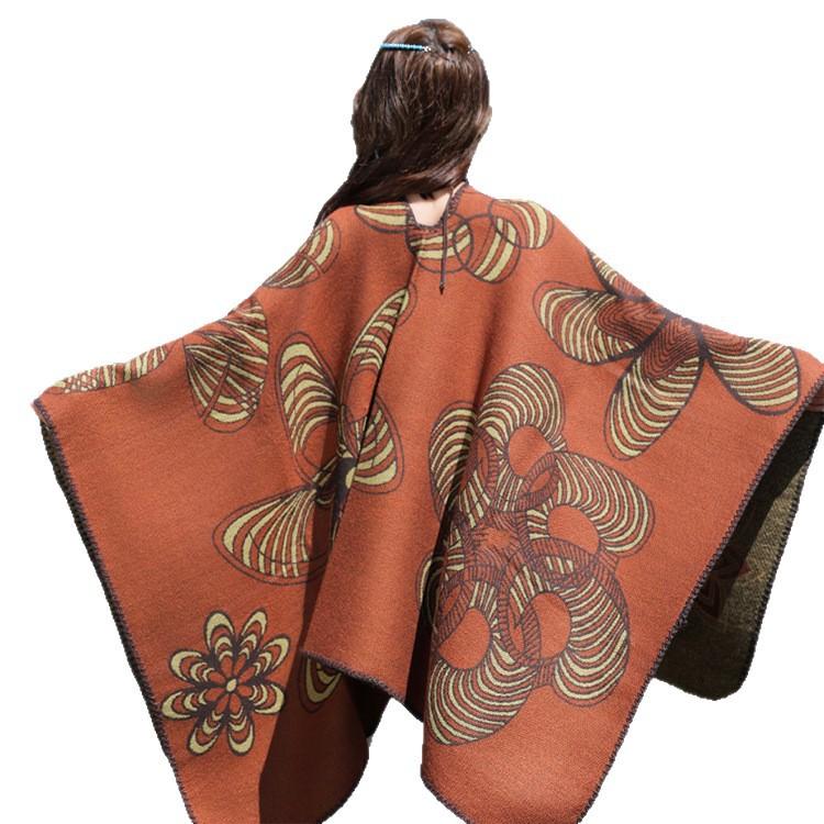 Knitted Shawl Wrap for Women Soft Warm Vintage Open Front Poncho Cape Casual Oversized Shawls Cardigan Poncho Blanket Women's Lightweight Shawl Scarf