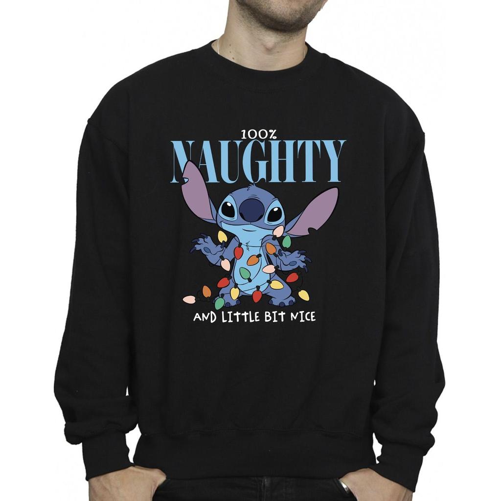 Disney Mens Lilo & Stitch Naughty & Nice Sweatshirt