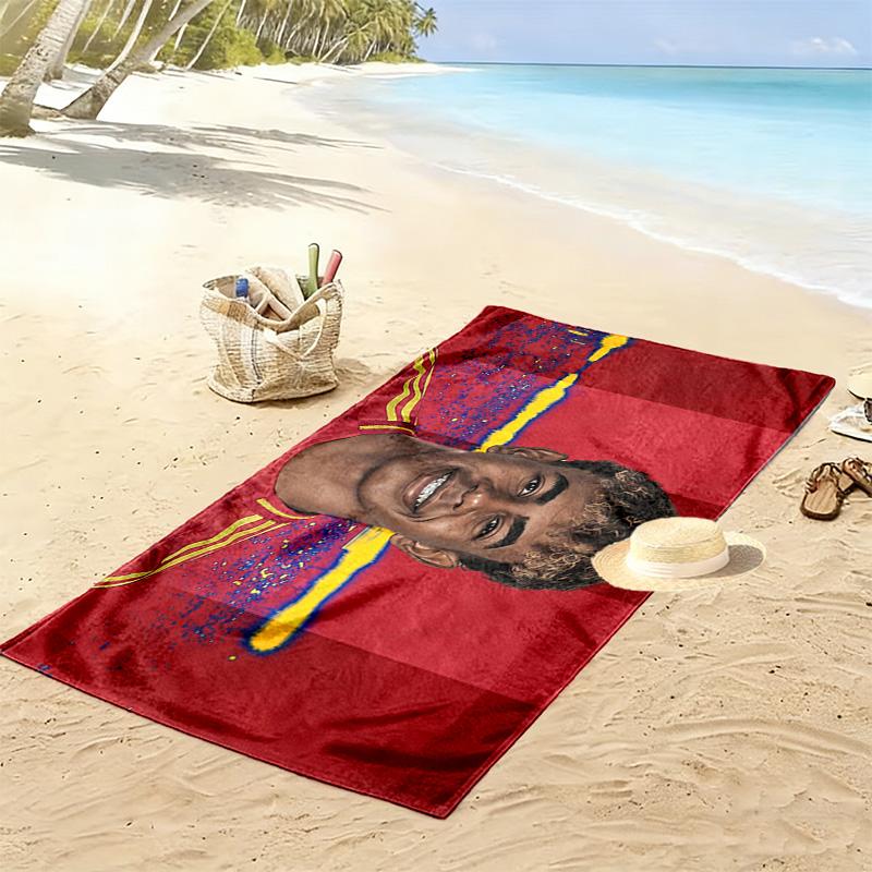 Lamine Yamal Print Beach Towel, Large Soft Quick Dry Towel for Beach Camping Swimming