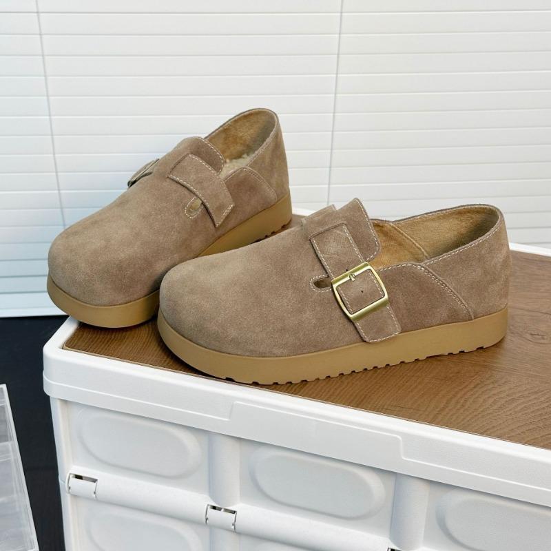 Platform women's shoes new autumn and winter wear one pedal lazy single shoes Boken bag head half slippers