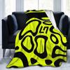 Abstract Art Neon Yellow & Black Pattern Blanket Cozy Soft Warm Flannel Throw Blanket for Sofa Bed Picnic Travel Home Decor