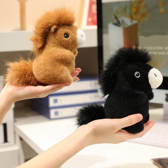 Horse Plush Doll Fat Mini Stuffed Animal Toy Cute Horse Plushie Soft Realistic Horse Ornament Kids Birthday Gifts
