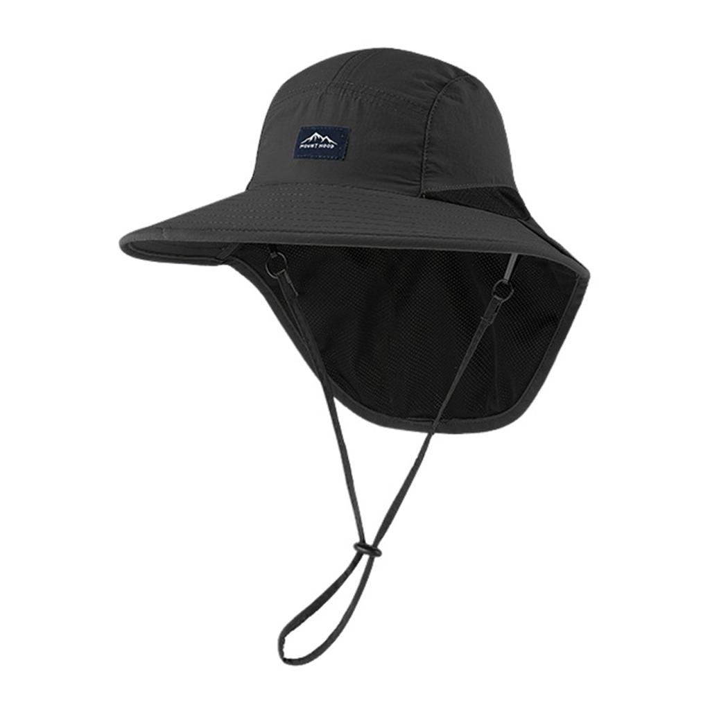 Summer Wide Brim Fisherman Hat Versatile Sun Shade Hat Drawstring Bucket Hats for Camping Hiking