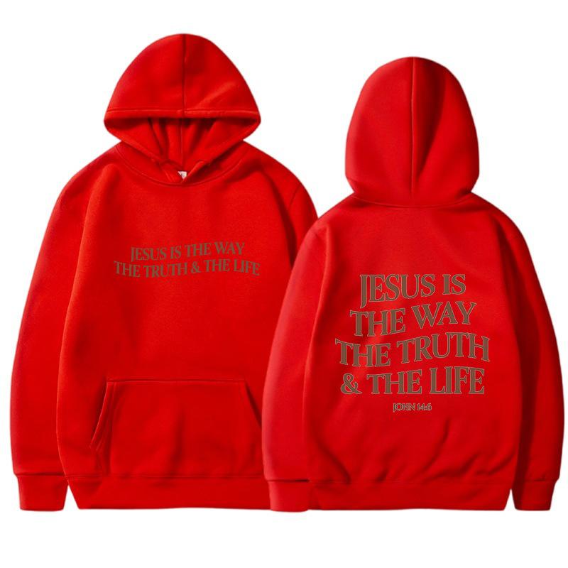 JESUS IS THE WAY THE TRUTH Winter new hooded sweatshirt for women Korean loose ins long sleeve plus velvet thick top