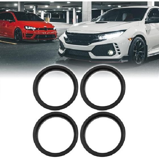 Car Hub Centric Rings Wheel Bore Center 57.1mm ID to 66.6mm OD - 4pcs Black P