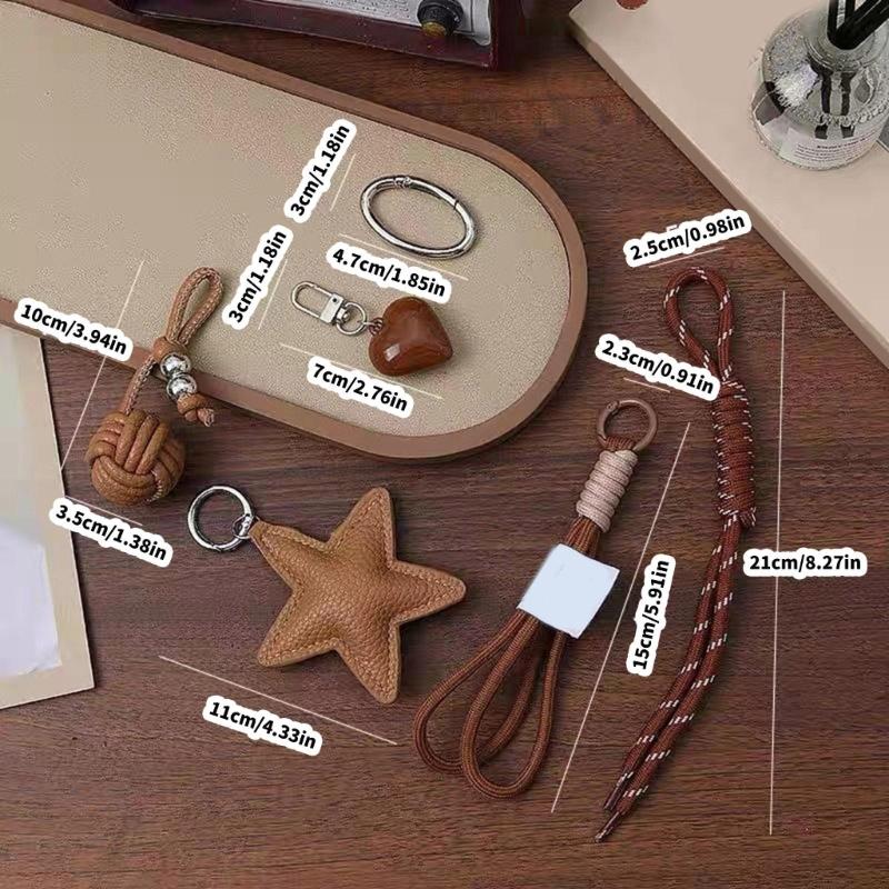 Unique Five Point Star Heart Bag Charm Portable Versatile Purse Accessory for Daily Use