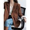 Women's Corduroy Blazer Jacket Single Breasted Oversized Casual Workwear