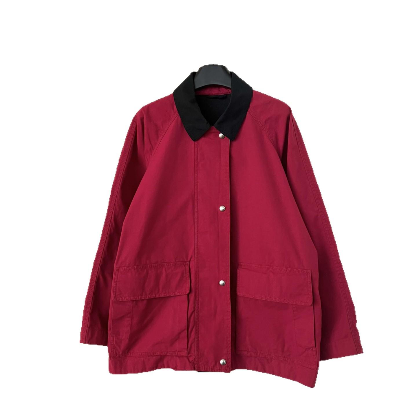 Nanyou TheR Wine Red Contrast Lapel
