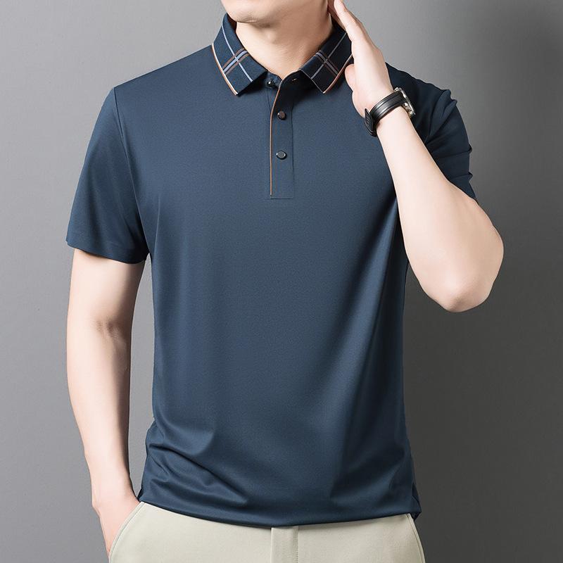 Men s Polo Summer Ice Short Sleeve T-Shirt Business Casual Top M