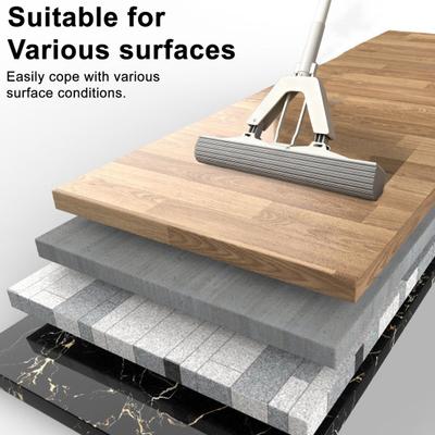 Portable Tabletop Home Mop Easy Installation Viscose Cotton Wet Dry Mop with Stainless Steel Handle Cleaning Accessory