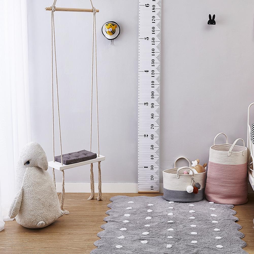 INS Style Kids Swing Chair: Solid Wood Seat with Cushion & Cotton Rope - Perfect for Bedroom Decoration & Baby Entertainment.