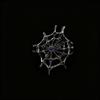 Adjustable Gothic Vintage Spiderweb Ring With Black Purple Crystal Inlay Women Men