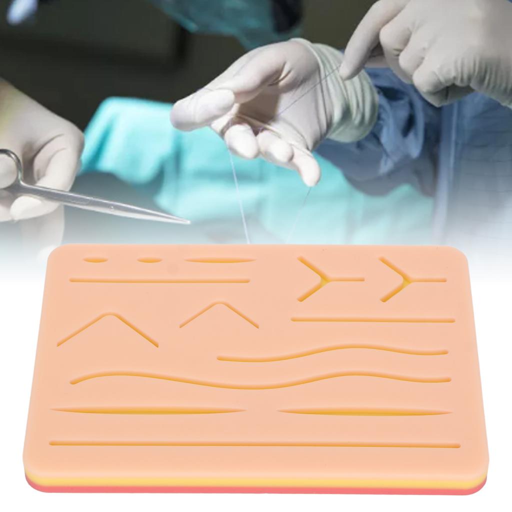 Medical Training Skin Model Lightweight Portable Simulation Silicone Suture Practice Pad for Student Nurses