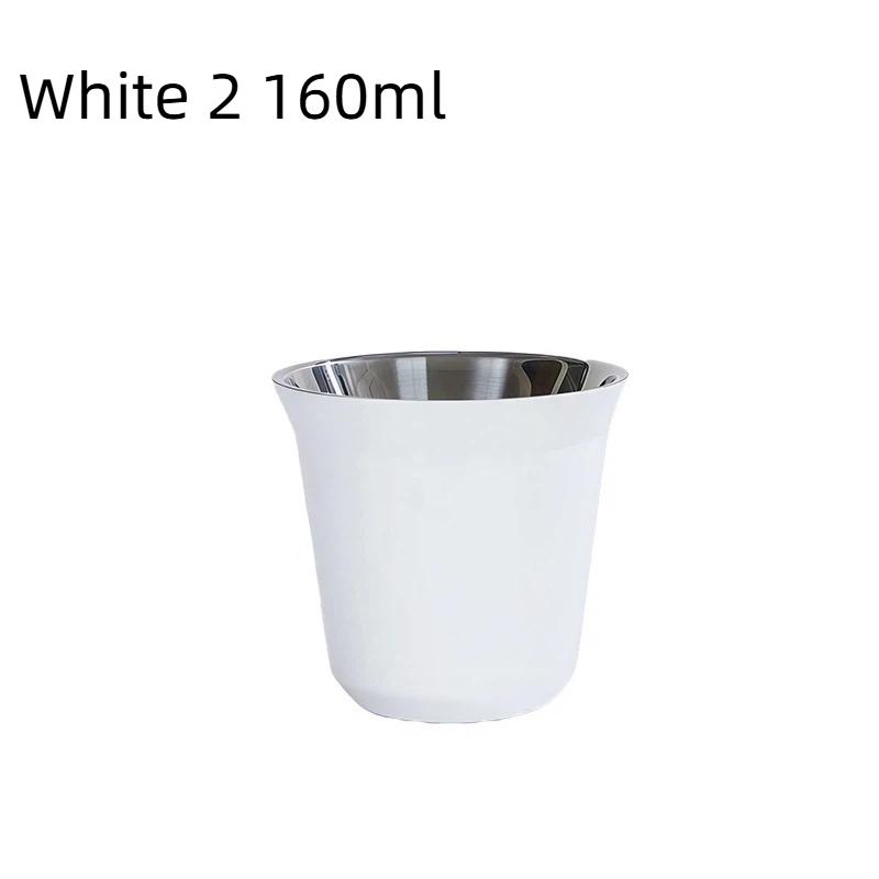 Tazza da Caffè Espresso in Acciaio Inossidabile da 80/160 ml Portatile a Doppio Strato Tazza da Tè per Bevande da Ufficio Mini Tazza da Whisky Vino