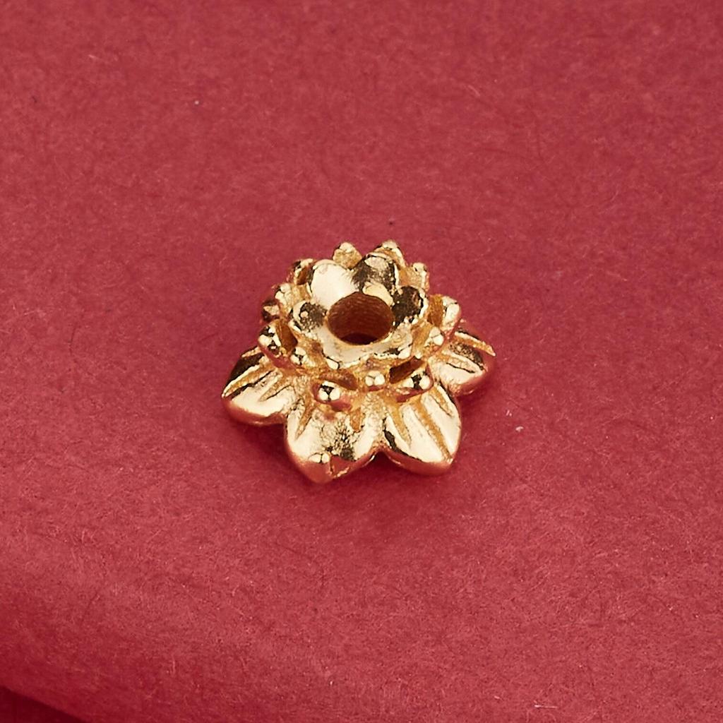 S925 Sterling Silver Lotus Flower Bead Caps for DIY Bracelet Making
