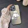 Cartoon Cat Silver Apple Phone Case, Matte, Anti-Fingerprint, Non-Yellowing, Soft Edges, Hard Shell