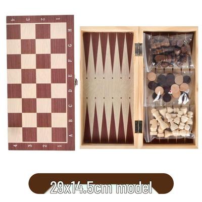 Brangdy 3-in-1 Wooden Chess, Checkers & Backgammon Set