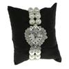 Women's Double-Row Imitation Pearl Beaded Bracelet Watch with Diamond-Set Quartz