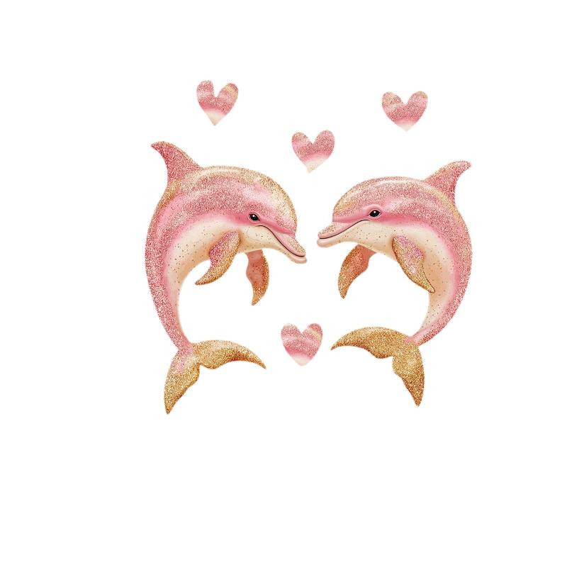 

1PC Bathroom Luminous Pink Love Heart DolphinToilet Sticker Self-Adhesive Beautify Home Decor