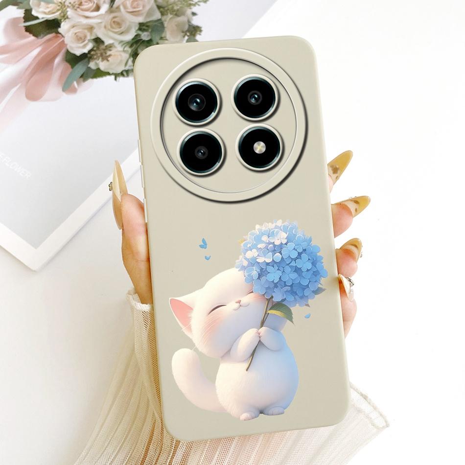For Realme 13 Pro 13Pro+ Cute Cat Flower Cartoon Phone Case For Realme 13Pro Plus 5G Shockproof Soft Silicone Covers Bumpers