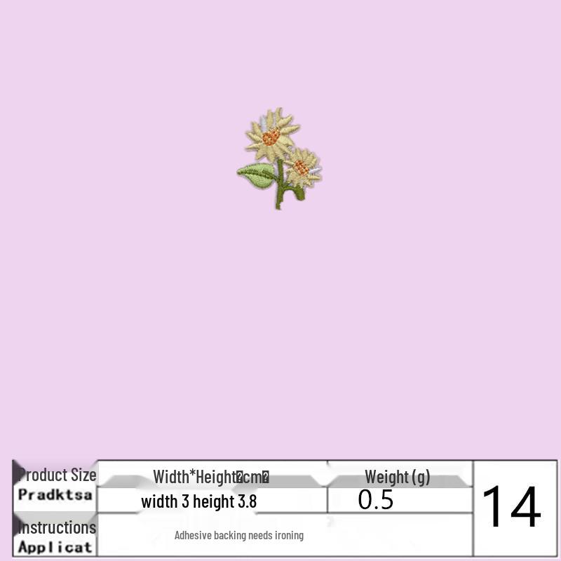 Na Yang Small Rose Embroidery Patch for Clothing - Iron-on Accessory