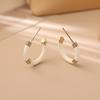 Earrings with a High-end Feel, Fashionable, Simple, and Versatile, Women's Earrings with a Contrasting Color Design