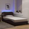 VidaXL Bed Frames with LED Lights, Single Bed with Headboard Cushion, Adult Bed, Bedroom Furniture, Modern, 3213686
