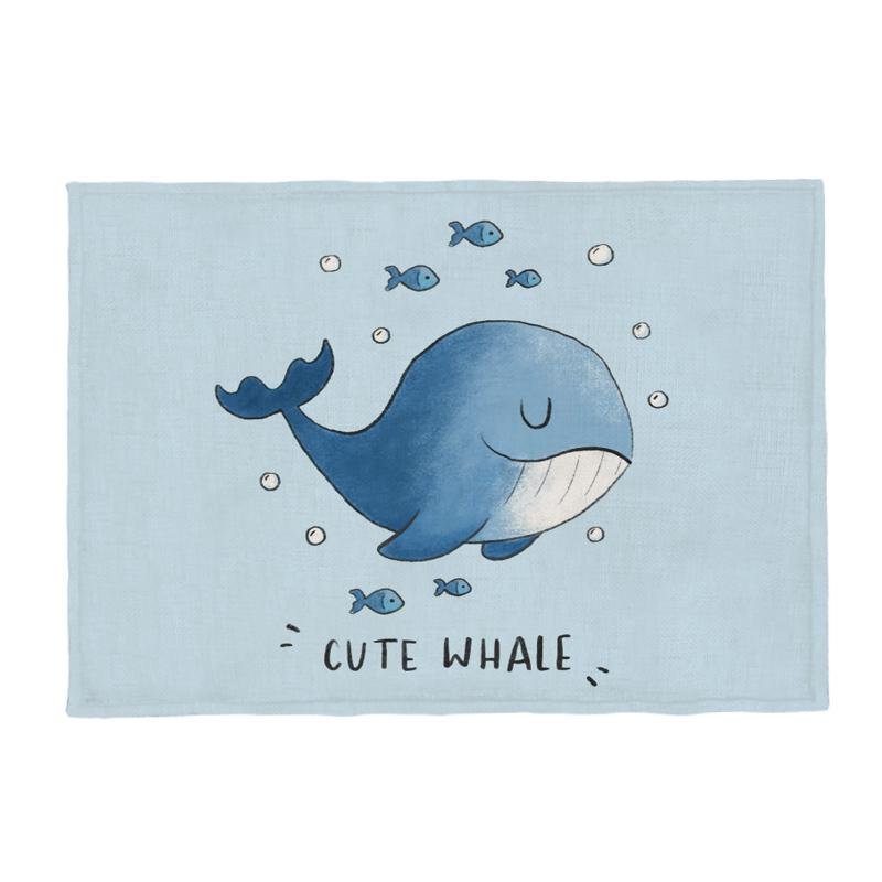 Cute Animal Placemat Rabbit Raccoon Seahorse Shark Children Napkin Dining Table Coaster Sheep Sloth Snail Squid Polyester Hemp