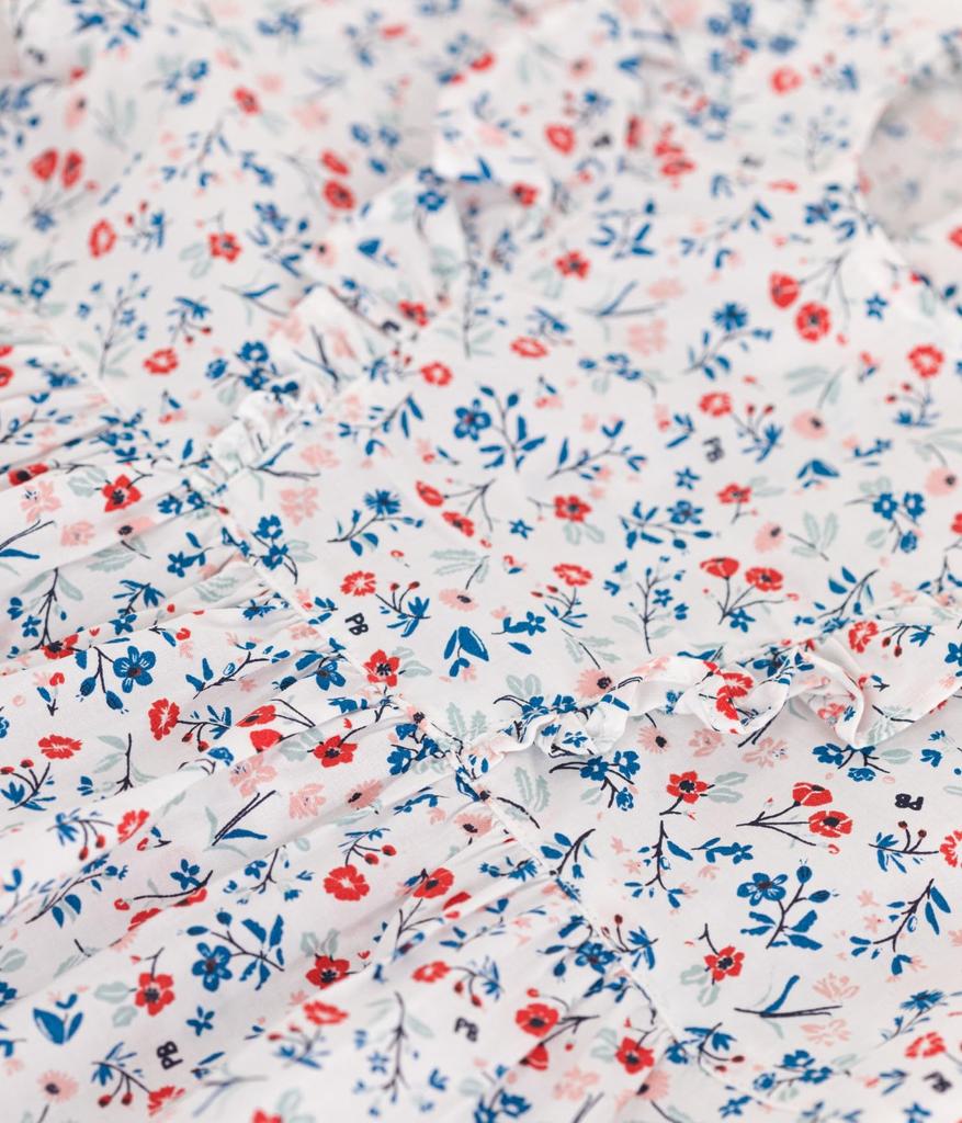 Dress A0CLI 36 Months 95cm [Petit Bateau] Short-sleeved Off-white/Multicolor