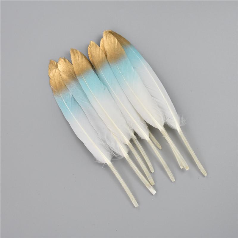 10-15cm/4-6inch Golden Powder Dipped Duck Feathers for Crafts Natural Feather Handicraft Accessories Diy Decoration