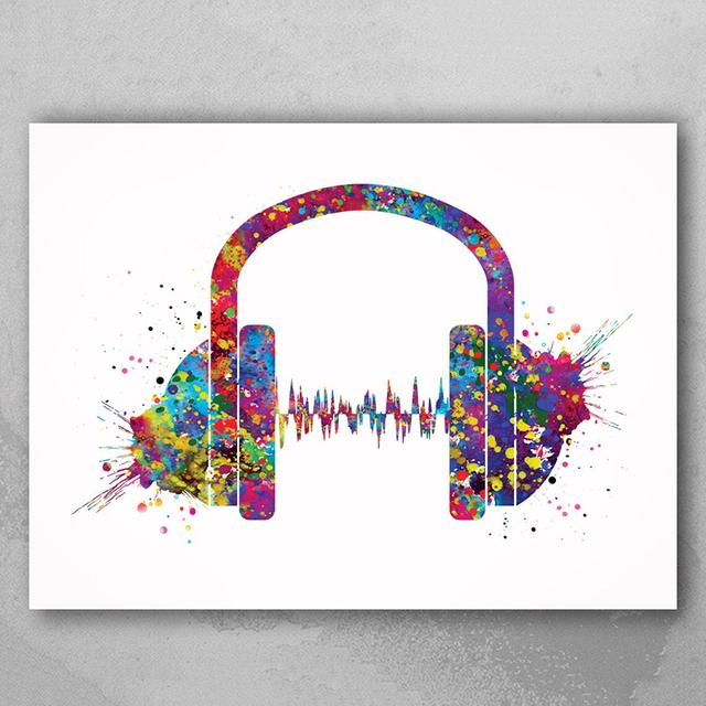 Music Notation Equipment Watercolor Poster Print Music Art Vintage Picture Wall Art Canvas Painting for Home Room Decor Cuadros