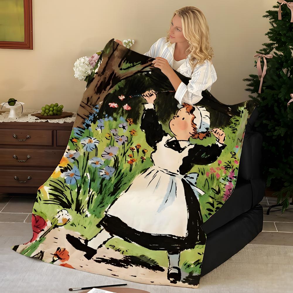 Artist Q-Quentin B-Blake Throw Flannel Blanket, Soft Warm, Durable & Washable cute Cool