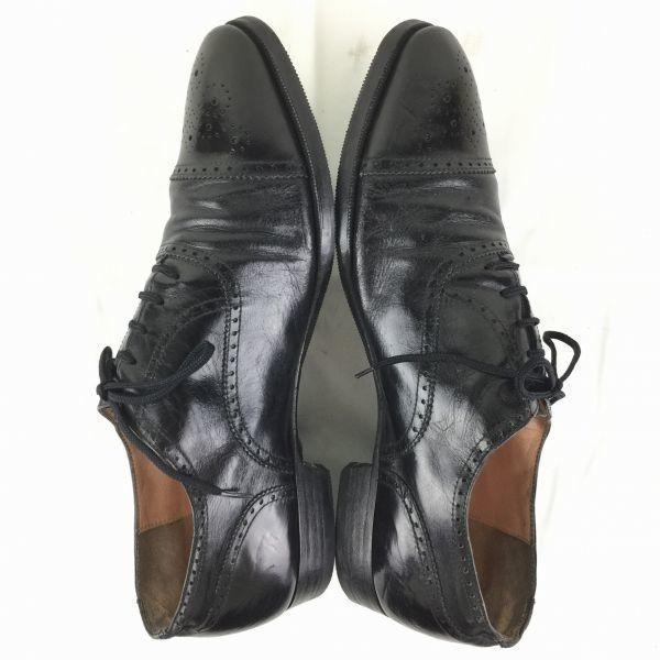 Salvatore Ferragamo Semi Brogue Business Shoes Black Size 10D 27.5-28.0 Men's(USED)