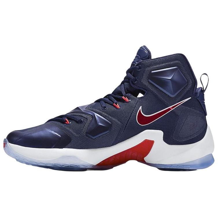Nike Lebron 13 EP Comfortable Soft Non-Slip Durable High-Top Basketball Shoes Men sneaker Navy-Blue 807220-461