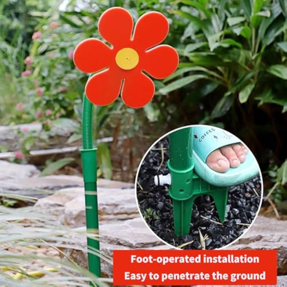 Daisy Lawn Sprinkler Rotating Garden Sprinkler Dancing Sun Flower Water Sprinkler for Yard Watering Dogs Kids Playing