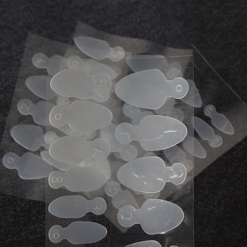 12-Piece French Style Nail Art Crystal Gel Mold Kit - Long, Round, Short, Pointed Stickers with Silicone Mold