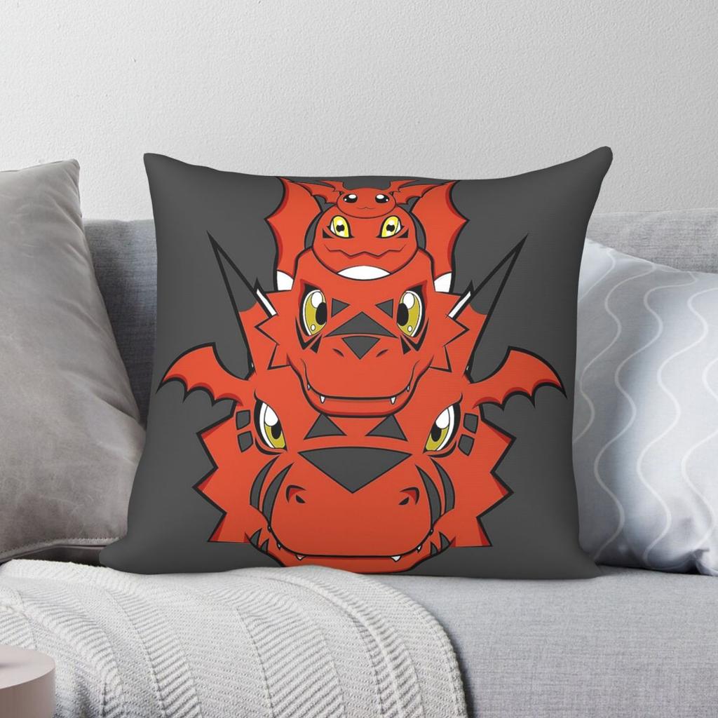 Digimon Jyarimon Gigimon Square Pillowcase Polyester Linen Velvet Pattern Zip Decorative Car 18"