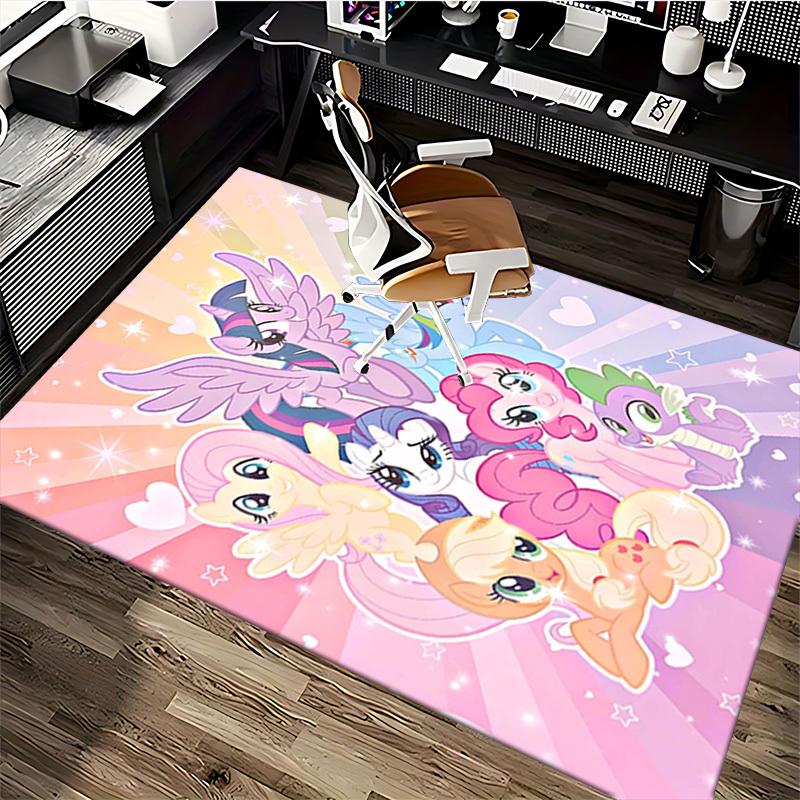 1pc My Little Pony Friendship Is Magic Chair Mat - Anime Cartoon Design, Non-Slip Carpet for Office Chairs, Suitable for Home Decor, Living Room, Bedr