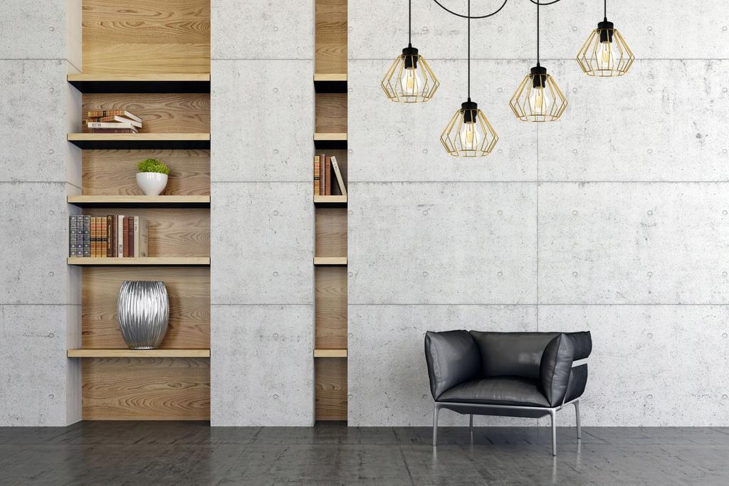 Golden Spider Ceiling Hanging Lamp, Wire Plafon