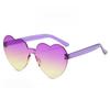 Trendy Love Heart Shape Sunglasses UV Protection Colorful Gradient Sunglasses  Women